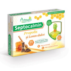 Naturalis Septocalmin propolis si lemn dulce  x 24 draj. de supt